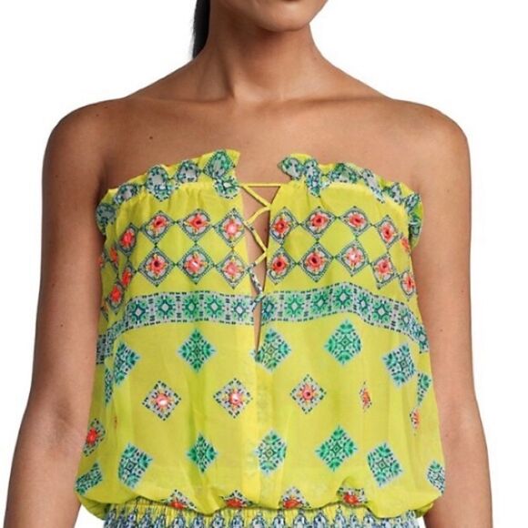 NEW RAMY BROOK Mika Green Strapless Top - Picture 1 of 2